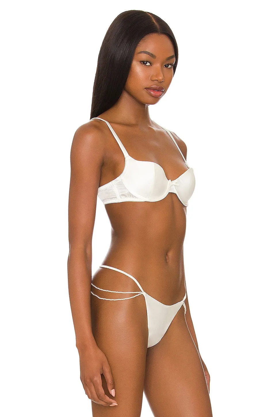 Bra fleur du mal Satin Luxe Balconette, ivory