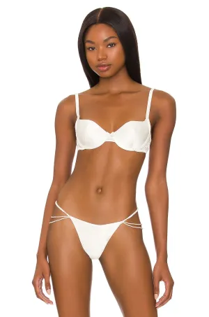 Bra fleur du mal Satin Luxe Balconette, ivory