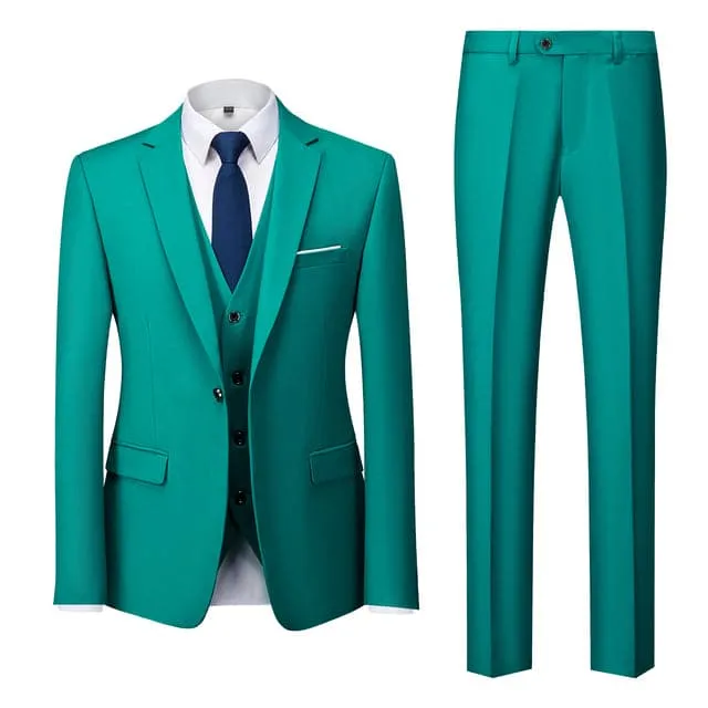 BRADLEY VIP SUITS Men's Fashion Formal Business & Special Events Wear 3 Piece Suit for Business Meetings Job Interviews Church Services Suits (Jacket   Pants   Vest) Royal Blue Suit Set