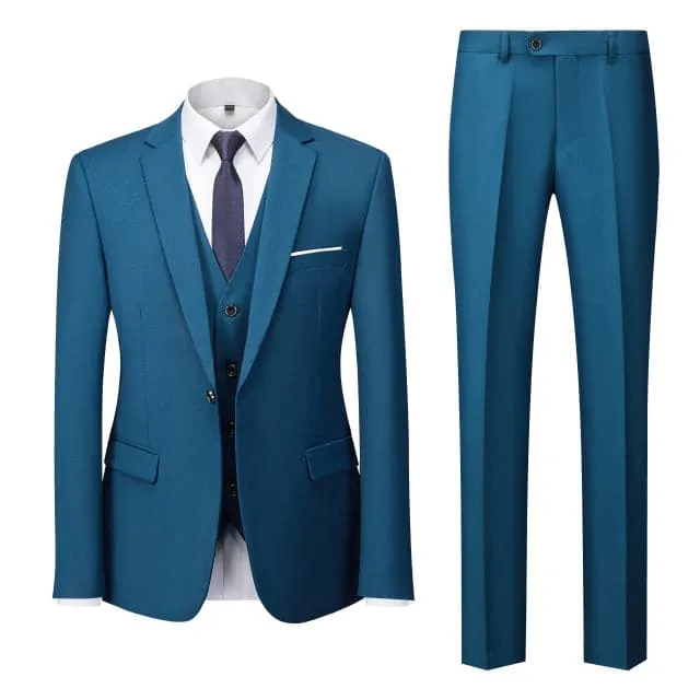 BRADLEY VIP SUITS Men's Fashion Formal Business & Special Events Wear 3 Piece Suit for Business Meetings Job Interviews Church Services Suits (Jacket   Pants   Vest) Royal Blue Suit Set