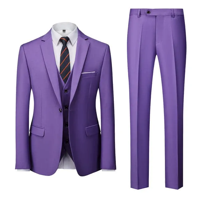 BRADLEY VIP SUITS Men's Fashion Formal Business & Special Events Wear 3 Piece Suit for Business Meetings Job Interviews Church Services Suits (Jacket   Pants   Vest) Royal Blue Suit Set