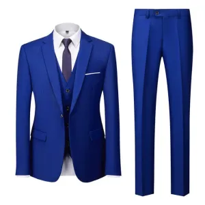 BRADLEY VIP SUITS Men's Fashion Formal Business & Special Events Wear 3 Piece Suit for Business Meetings Job Interviews Church Services Suits (Jacket   Pants   Vest) Royal Blue Suit Set