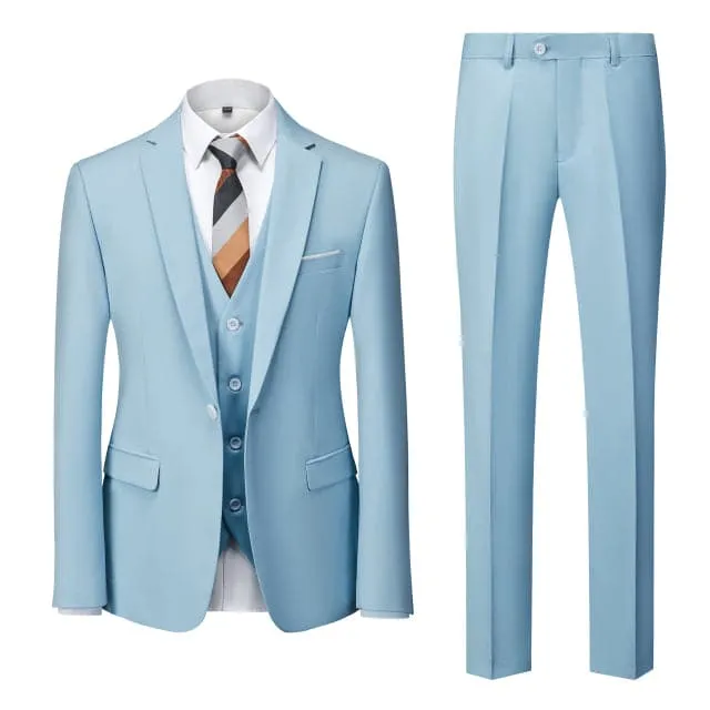BRADLEY VIP SUITS Men's Fashion Formal Business & Special Events Wear 3 Piece Suit for Business Meetings Job Interviews Church Services Suits (Jacket   Pants   Vest) Royal Blue Suit Set