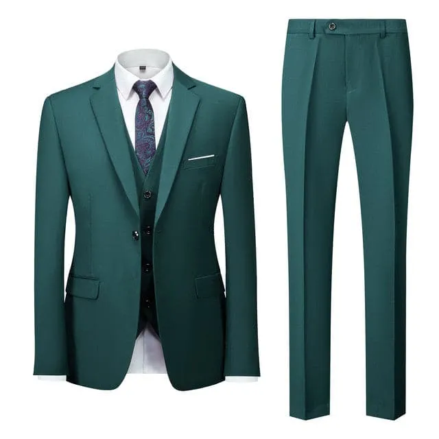 BRADLEY VIP SUITS Men's Fashion Formal Business & Special Events Wear 3 Piece Suit for Business Meetings Job Interviews Church Services Suits (Jacket   Pants   Vest) Royal Blue Suit Set