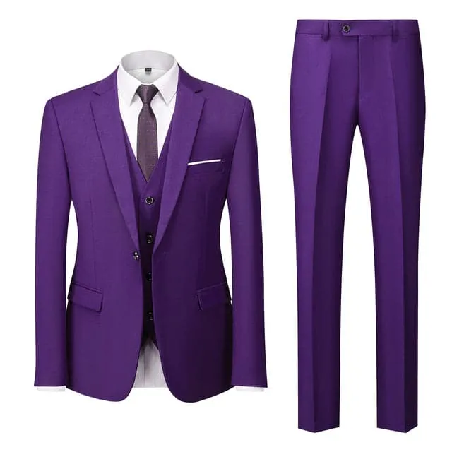 BRADLEY VIP SUITS Men's Fashion Formal Business & Special Events Wear 3 Piece Suit for Business Meetings Job Interviews Church Services Suits (Jacket   Pants   Vest) Royal Blue Suit Set