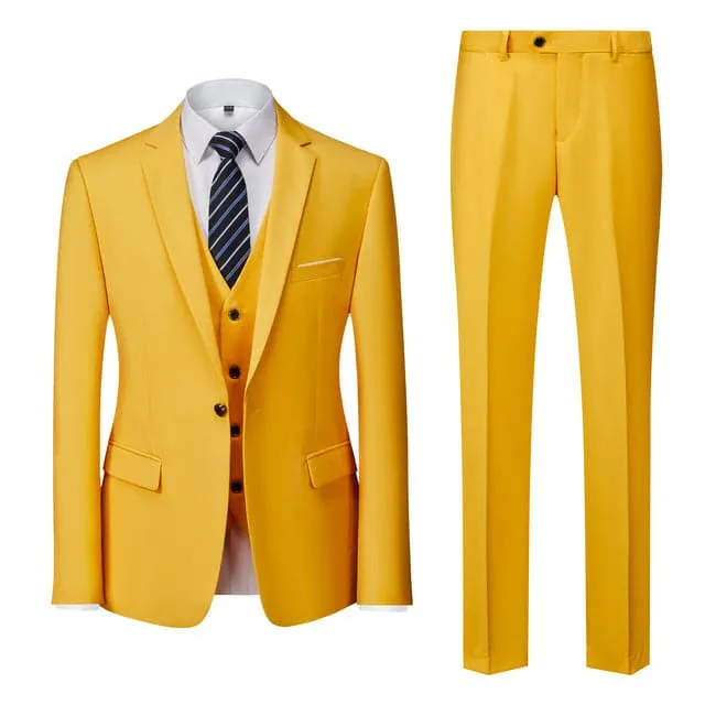 BRADLEY VIP SUITS Men's Fashion Formal Business & Special Events Wear 3 Piece Suit for Business Meetings Job Interviews Church Services Suits (Jacket   Pants   Vest) Royal Blue Suit Set