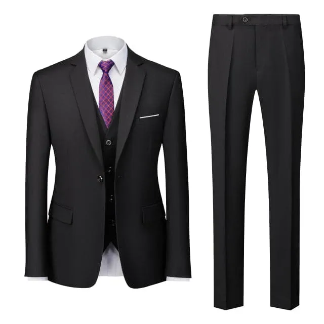 BRADLEY VIP SUITS Men's Fashion Formal Business & Special Events Wear 3 Piece Suit for Business Meetings Job Interviews Church Services Suits (Jacket   Pants   Vest) Royal Blue Suit Set