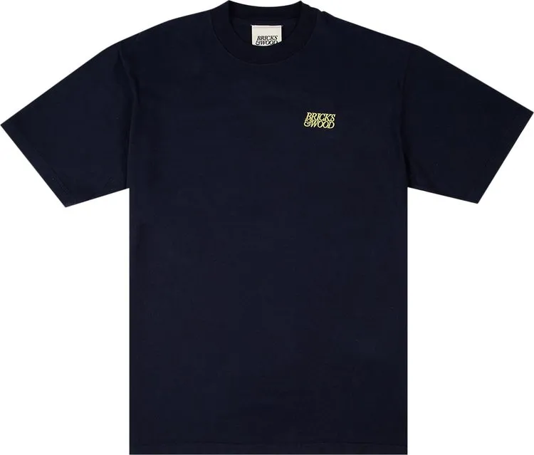 Bricks & Wood Logo Tee 'Navy', blue