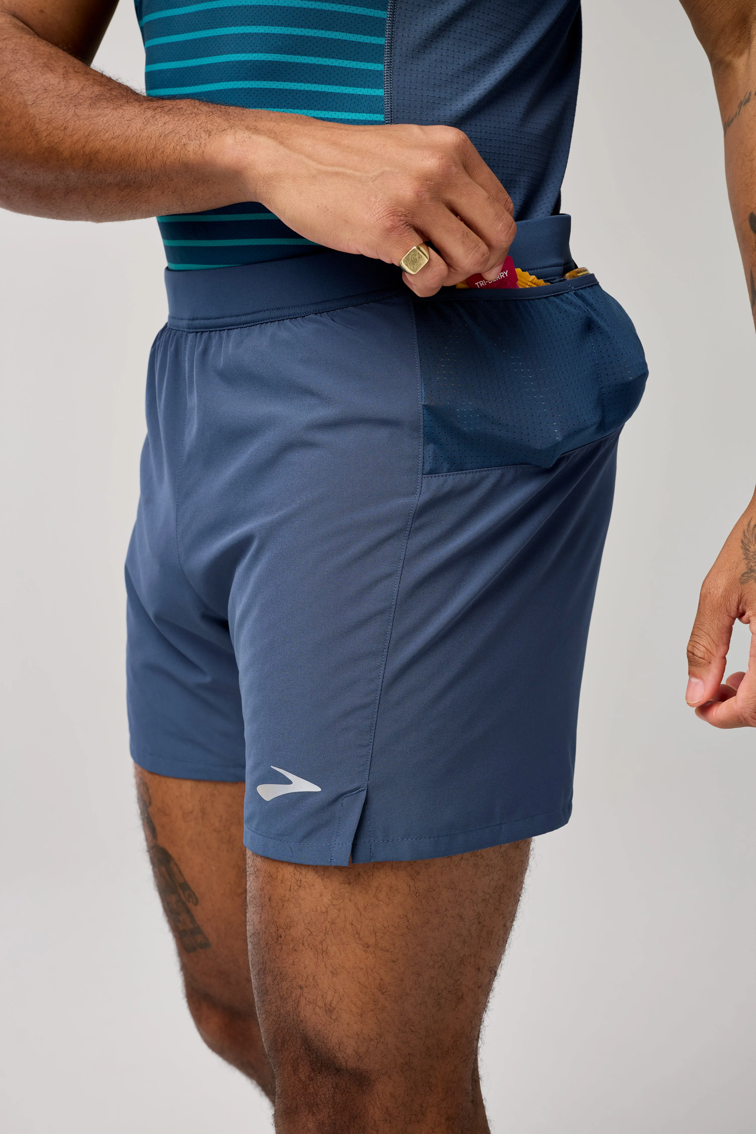 Brooks | Journey 5" Shorts | Men's | Blue Slate