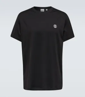 Burberry Embroidered Logo Cotton T-Shirt, Black
