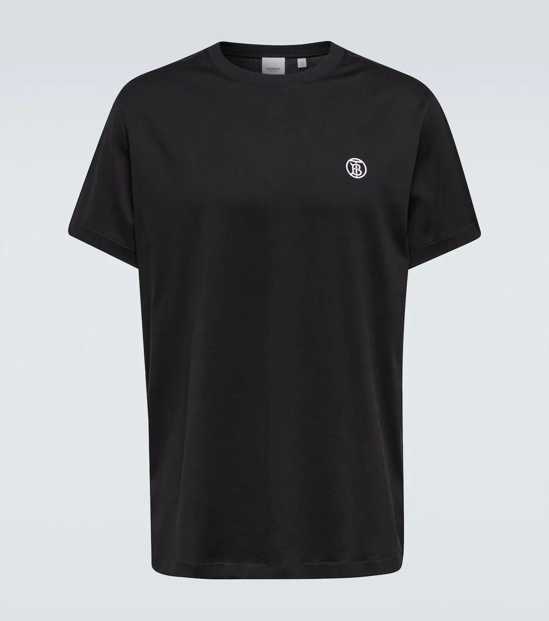Burberry Embroidered Logo Cotton T-Shirt, Black
