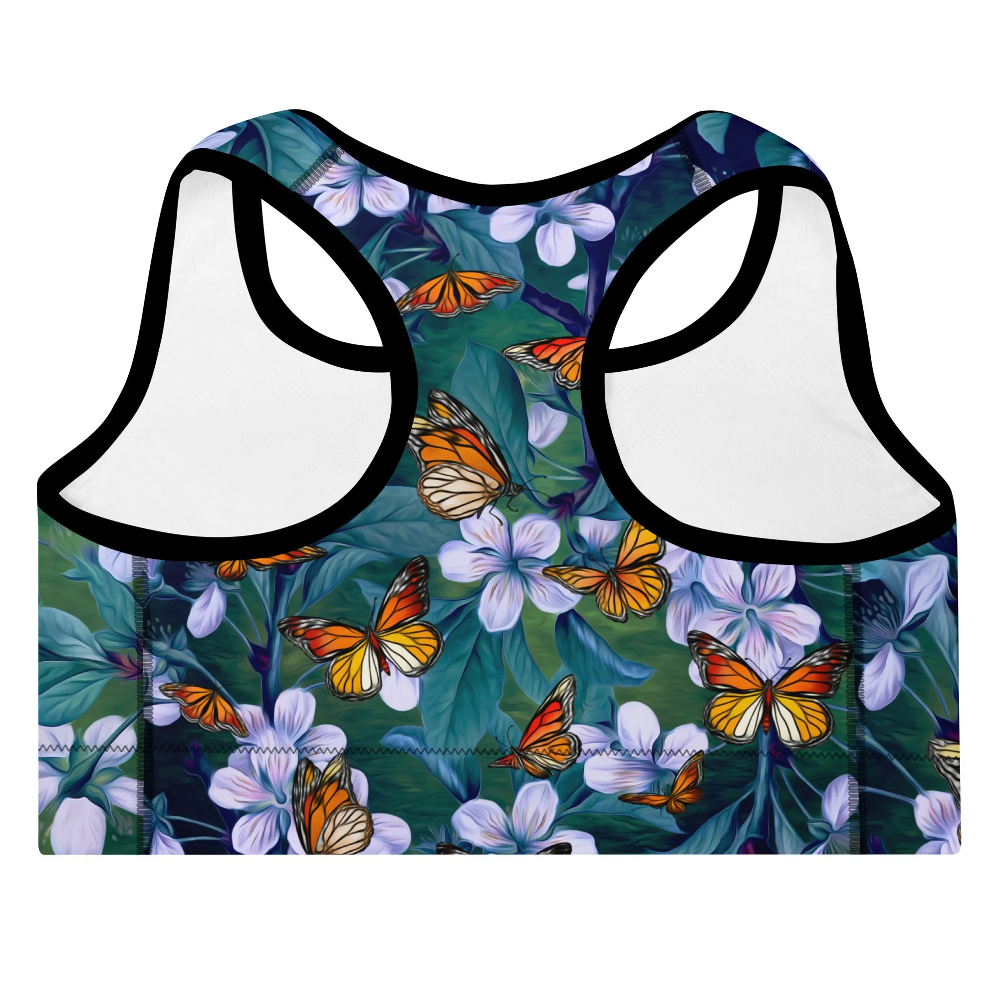 Butterflies Dark -  Padded Sports Bra