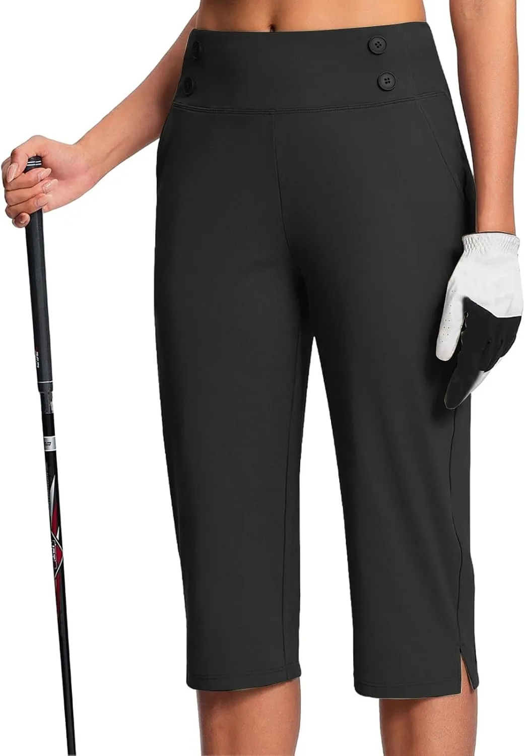 Capri Pants for Women Cropped Elastic High Waist Yoga Pants Stretchy Comfy Leggings Summer Workout Compression Pants
