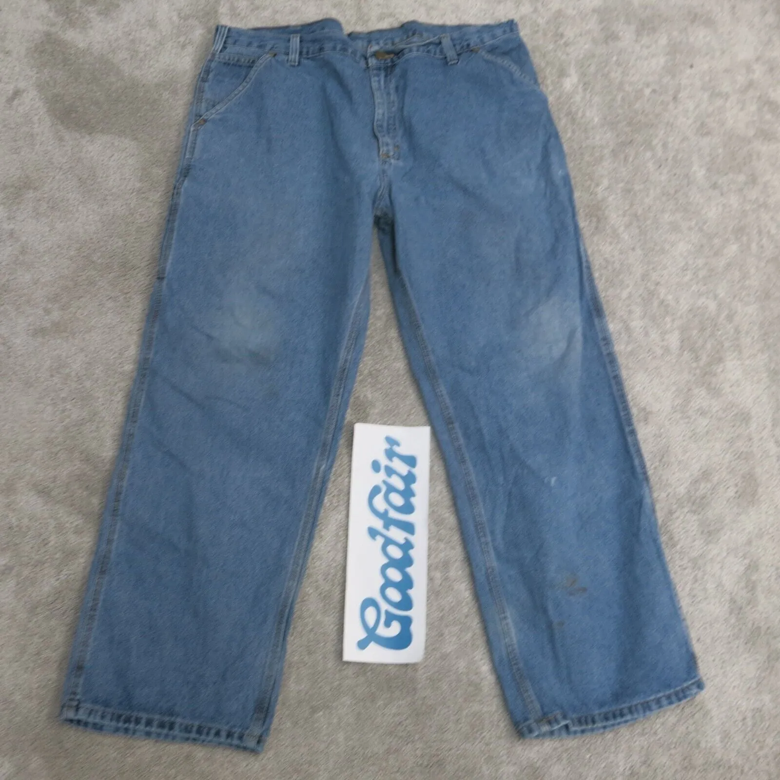 Carhartt Jeans Men X Large Blue Denim Straight Leg Pants Work Wear Cotton Casual