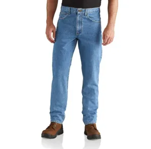 CARHARTT STRAIGHT/TRADITIONAL-FIT TAPERED-LEG JEAN STONEWASH B18