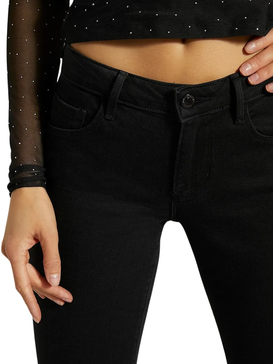 Carrie Black Annette Mid Rise Skinny Jeans