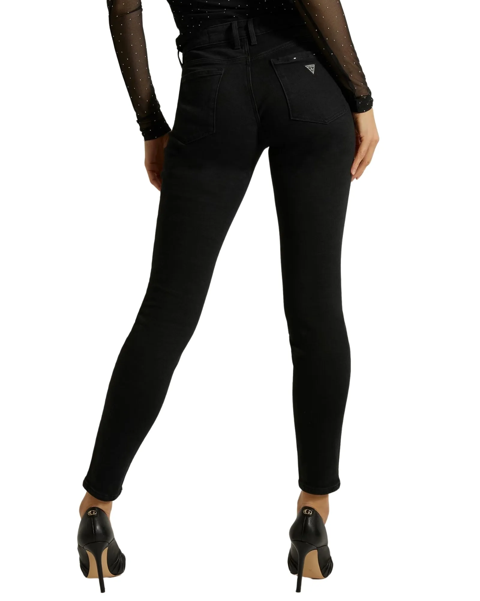Carrie Black Annette Mid Rise Skinny Jeans