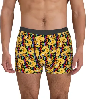 Cartoon Ducks Print Boxer Briefs For Men Breathable Underwear-