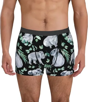 Cartoon Koala Bear Print Boxer Briefs For Men Breathable Underwear-