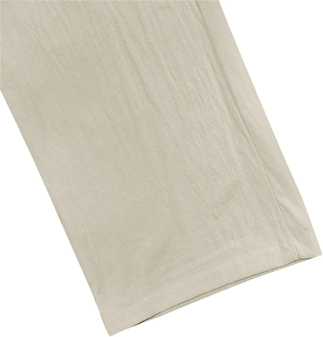 Casual Cotton Linen Pants for Men Elastic Drawstring Basic Pants Moisture Wicking Baggy Trousers Relaxed Fit Trousers