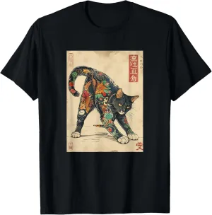Cat Japanese Tattoo Art T-Shirt - Unique Graphic Tee T-Shirt