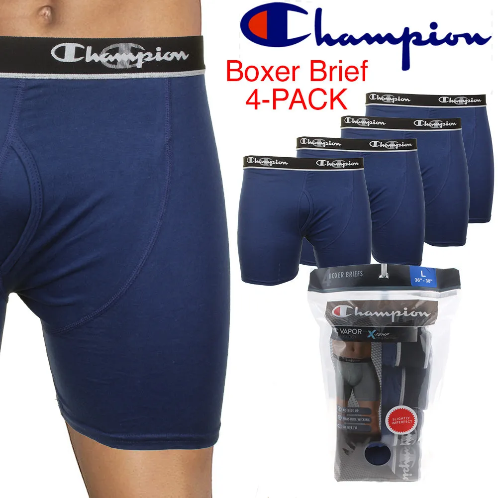 Champion Men's 4 Pack Elite Vapor Technology Boxer Briefs