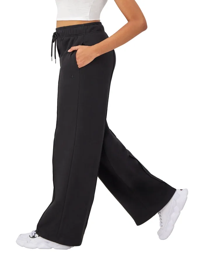 Champion Women's Classic Fleece Wide-Leg Pants, C Logo, 31" Black ML1192 586GRB 001