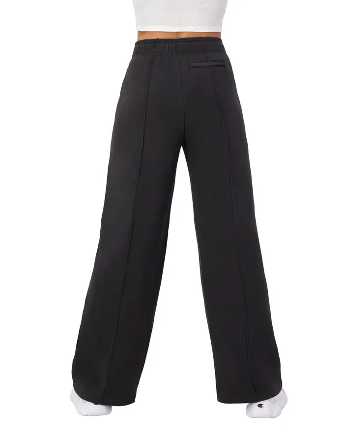 Champion Women's Classic Fleece Wide-Leg Pants, C Logo, 31" Black ML1192 586GRB 001