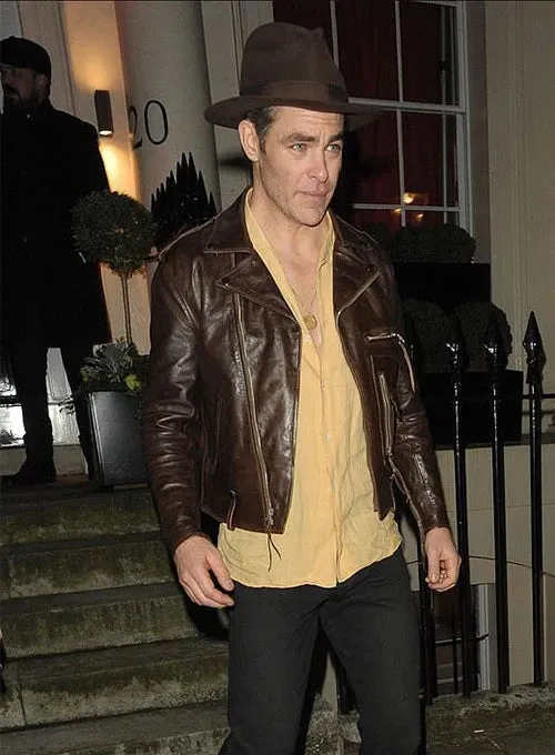 CHRIS PINE LEATHER JACKET