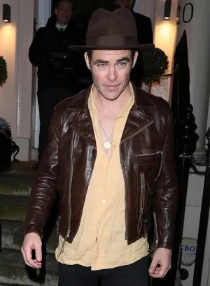CHRIS PINE LEATHER JACKET