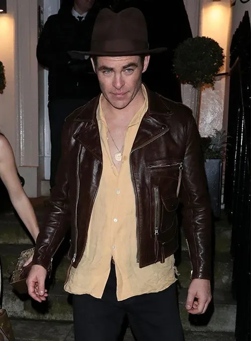 CHRIS PINE LEATHER JACKET