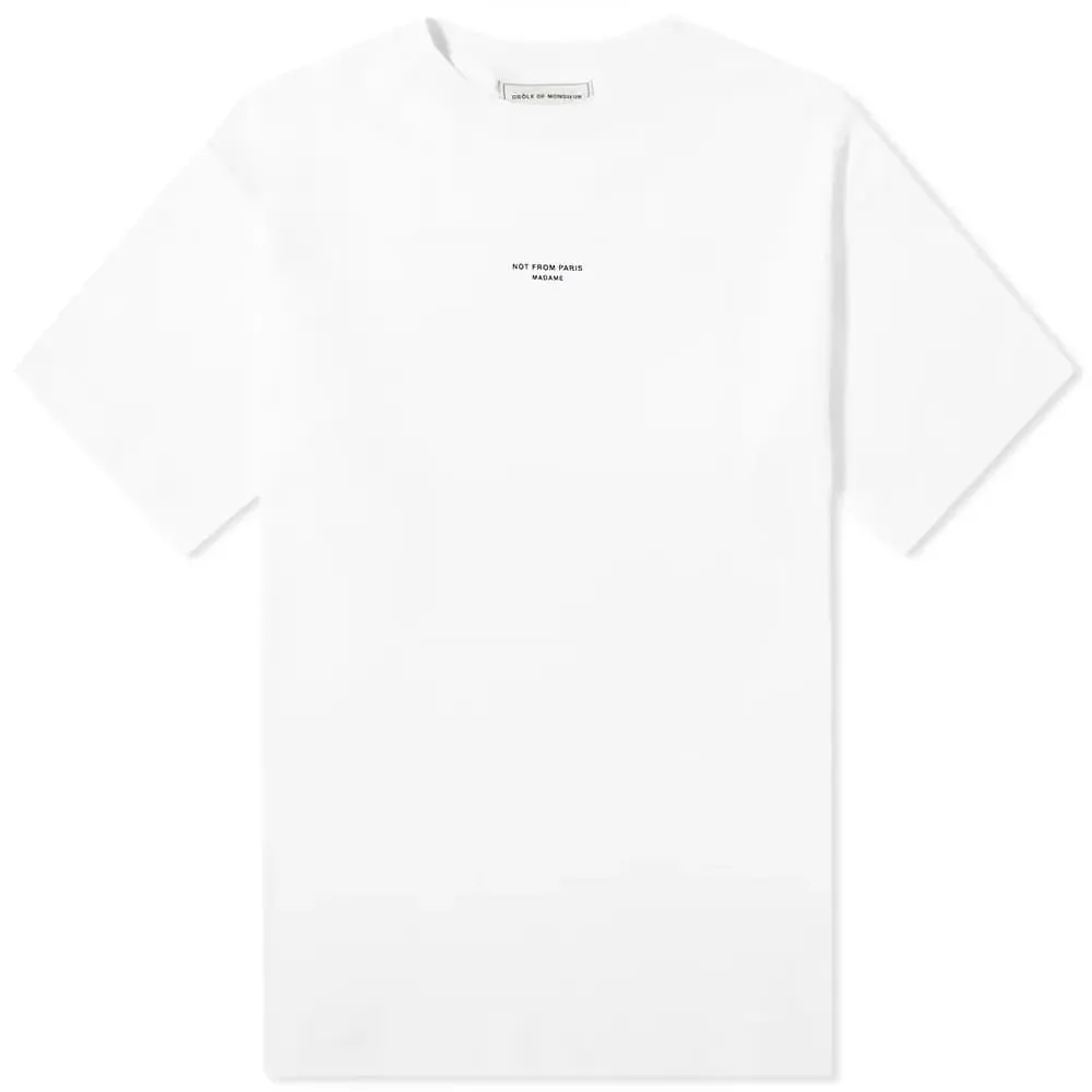 Classic T-shirt Drole de Monsieur Not From Paris Madame, white