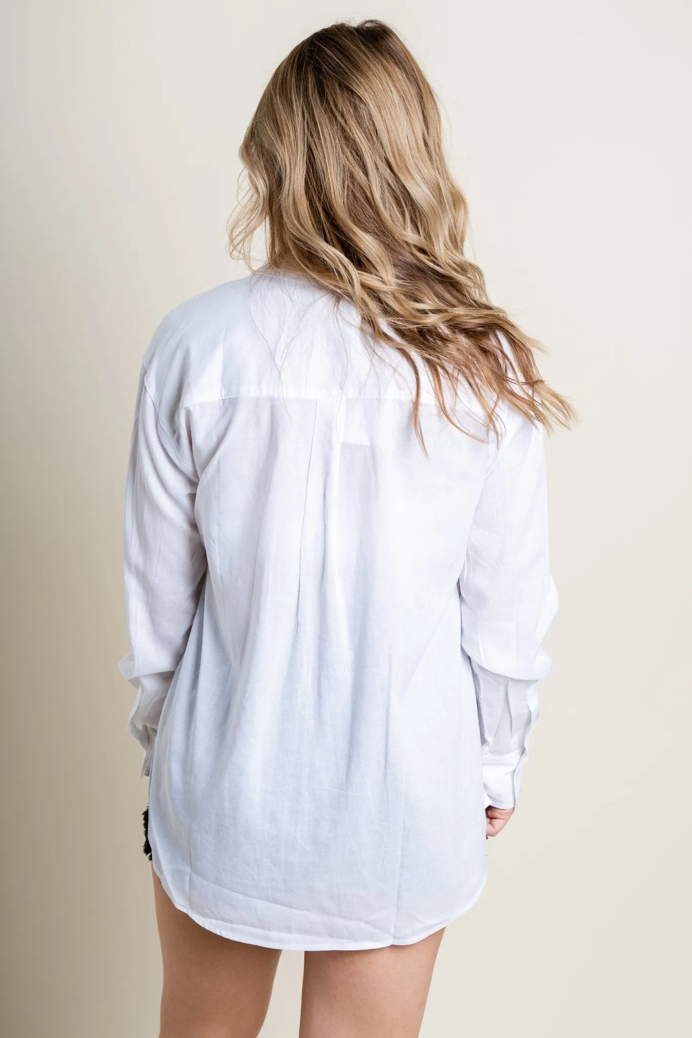 Collared button up top white