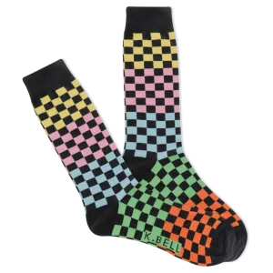 Colorblock Checkers Men's Crew Sock