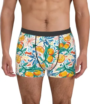 Colorful Fruits Print Boxer Briefs For Men Breathable Underwear-