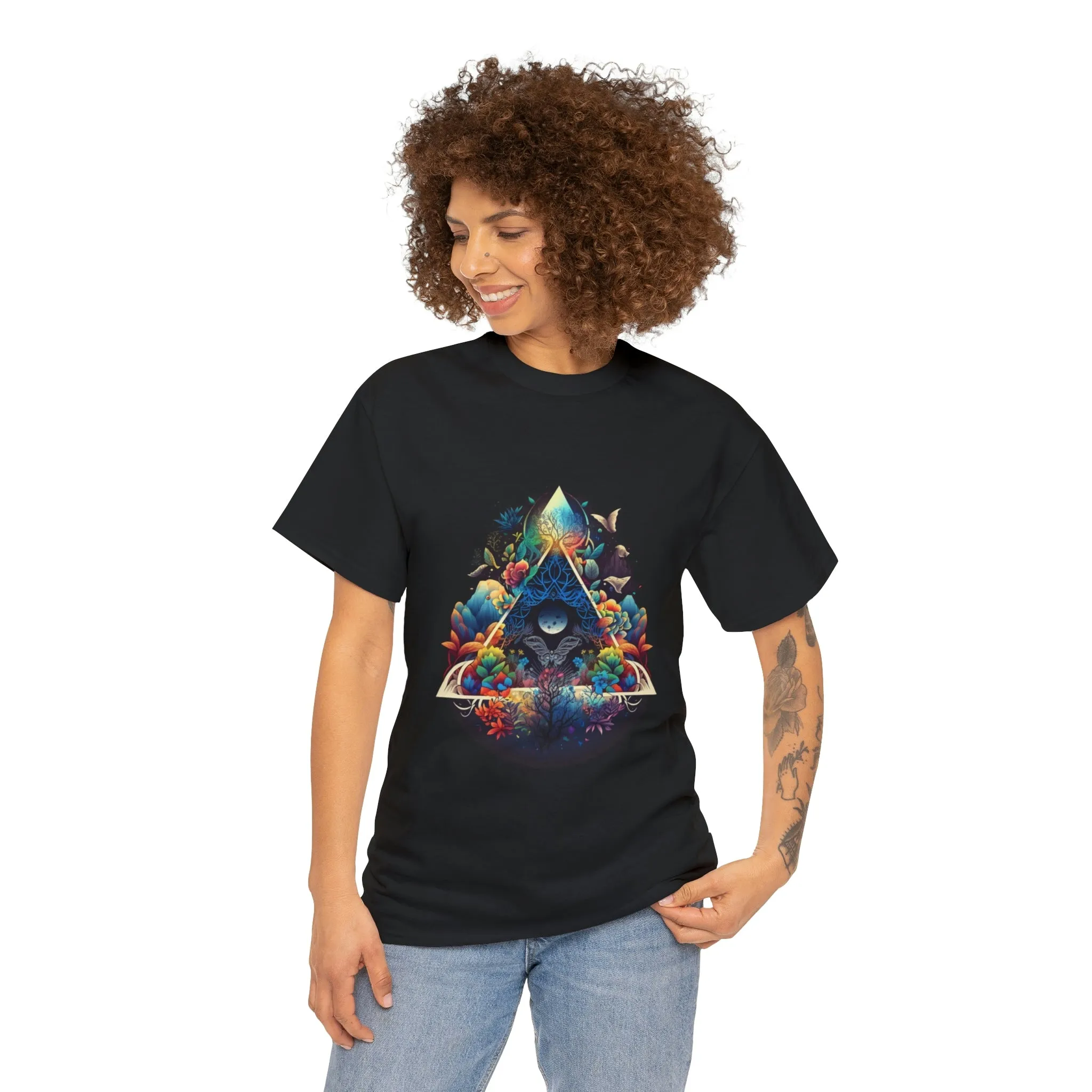 Colorful Geometric Shirt, Botanical Shirt, Rainbow Clothing Butterfly Shirt, Summer Good Vibes Shirt, Nature Shirt, Flower Shirt