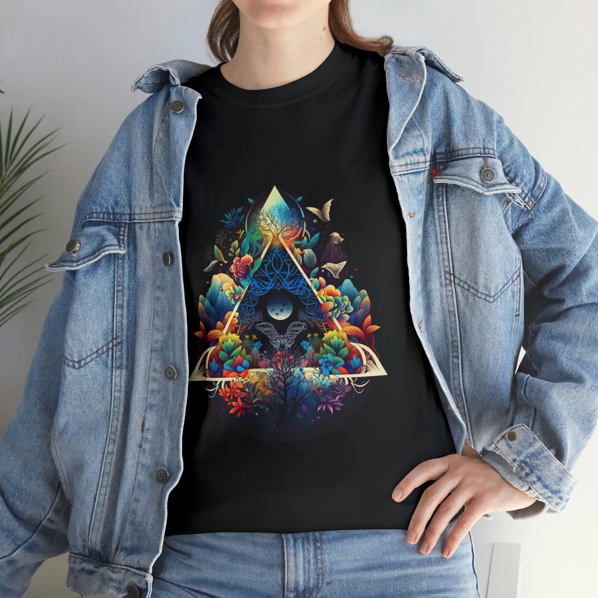 Colorful Geometric Shirt, Botanical Shirt, Rainbow Clothing Butterfly Shirt, Summer Good Vibes Shirt, Nature Shirt, Flower Shirt