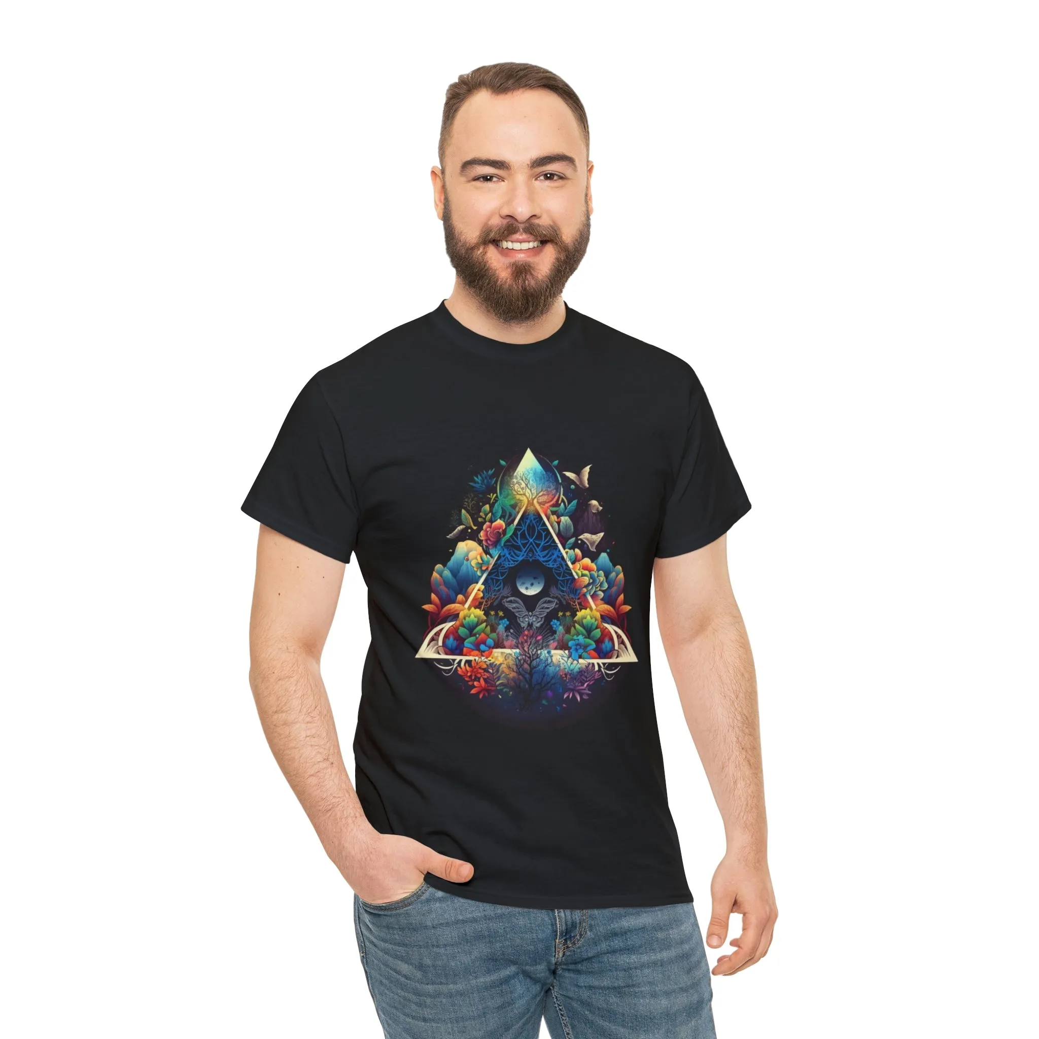 Colorful Geometric Shirt, Botanical Shirt, Rainbow Clothing Butterfly Shirt, Summer Good Vibes Shirt, Nature Shirt, Flower Shirt