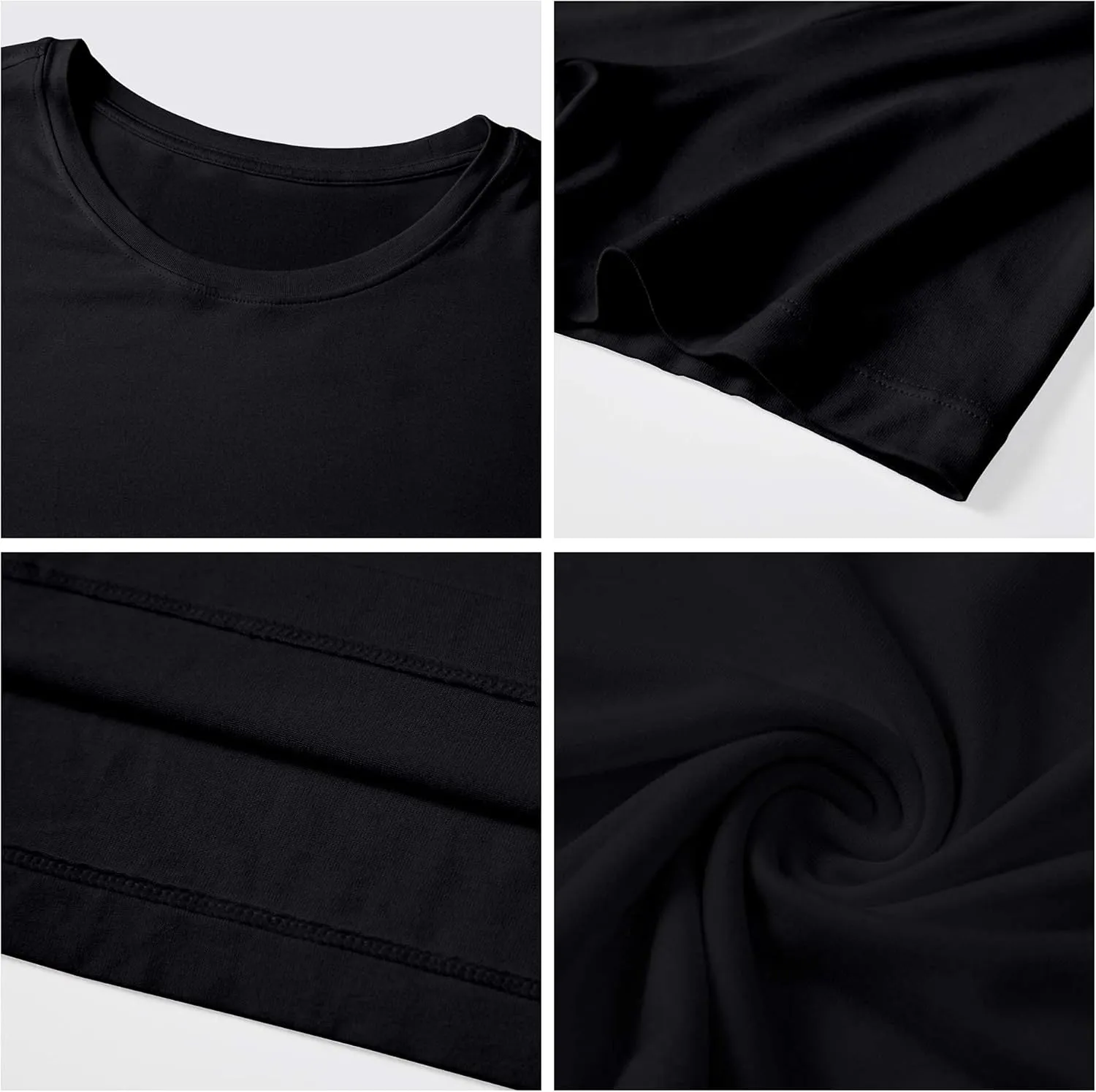 COLORFULLEAF Men's Bamboo Undershirts Regular Fit V Neck T-Shirts Short Sleeve Crew Neck Tees 3 or 6 Pack