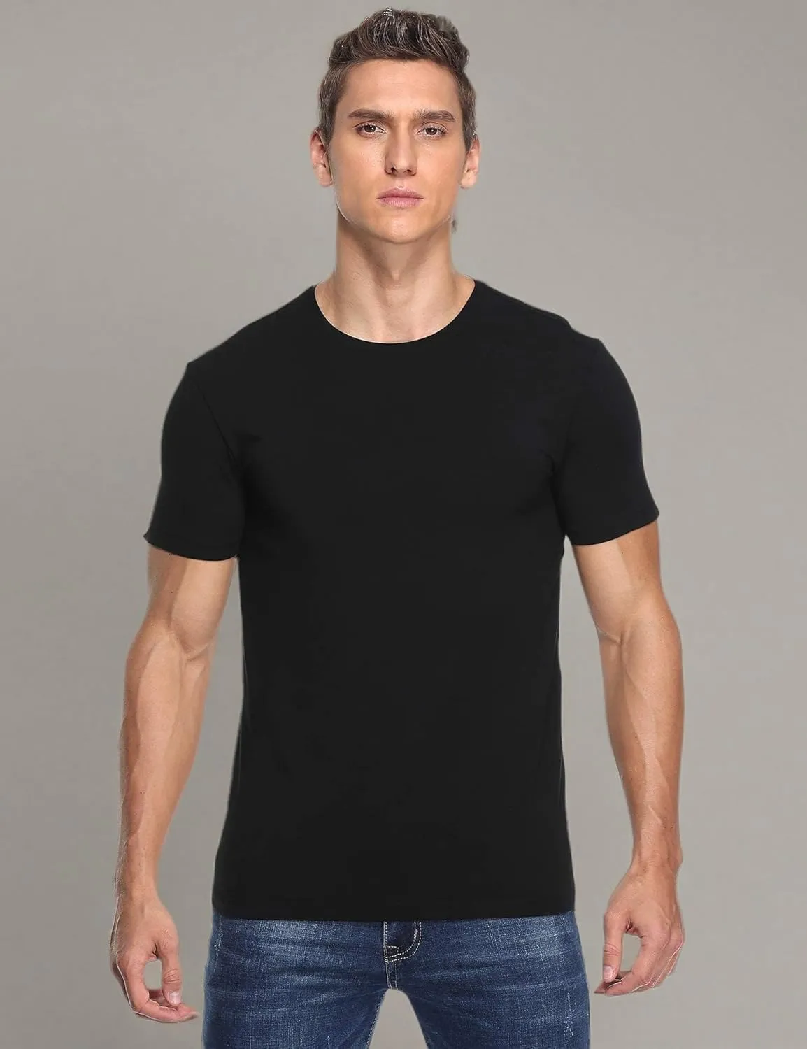 COLORFULLEAF Men's Bamboo Undershirts Regular Fit V Neck T-Shirts Short Sleeve Crew Neck Tees 3 or 6 Pack