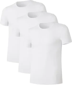 COLORFULLEAF Men's Bamboo Undershirts Regular Fit V Neck T-Shirts Short Sleeve Crew Neck Tees 3 or 6 Pack