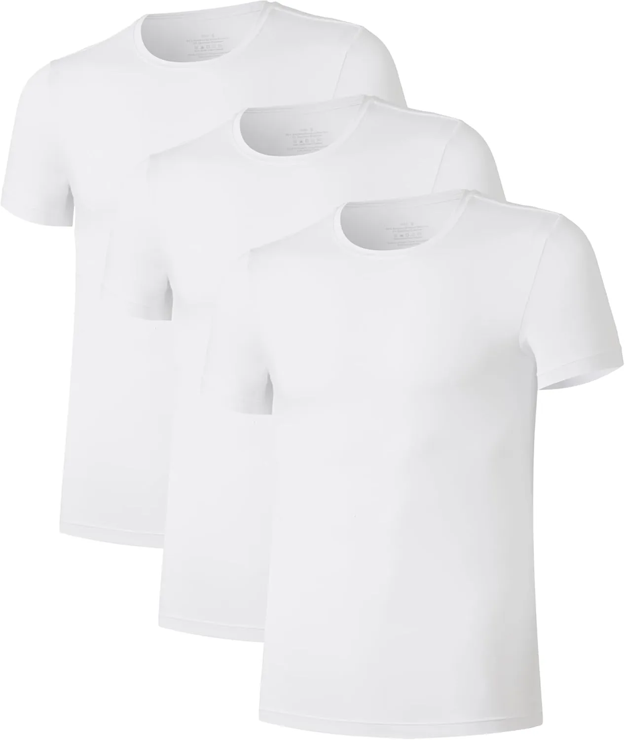 COLORFULLEAF Men's Bamboo Undershirts Regular Fit V Neck T-Shirts Short Sleeve Crew Neck Tees 3 or 6 Pack