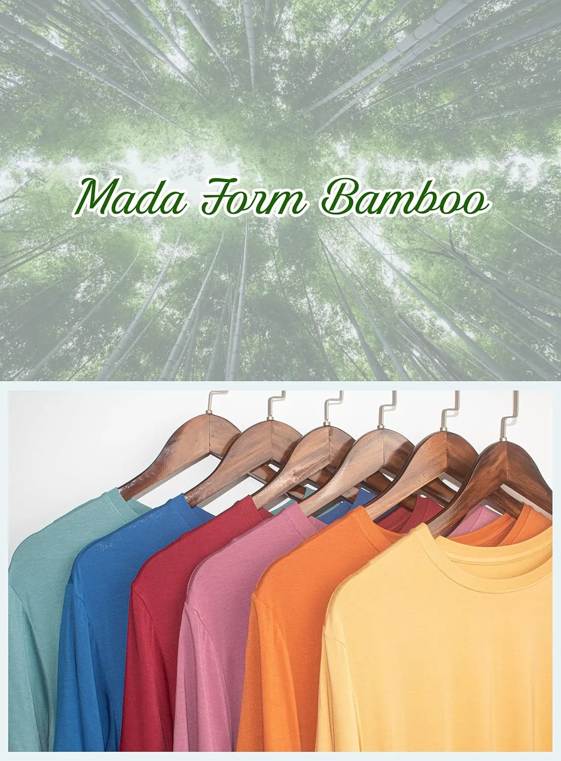 COLORFULLEAF Men's Bamboo Undershirts Regular Fit V Neck T-Shirts Short Sleeve Crew Neck Tees 3 or 6 Pack