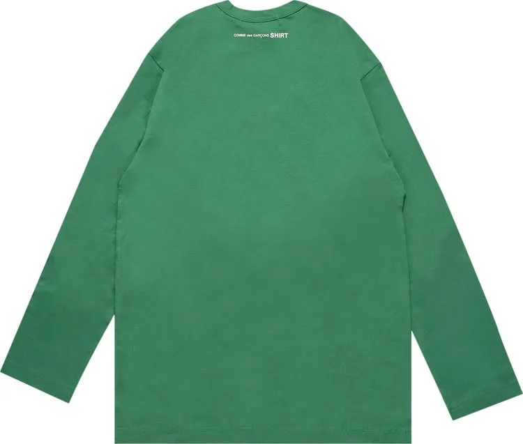 Comme des Garçons SHIRT Rear Logo Long-Sleeve T-Shirt 'Green', green