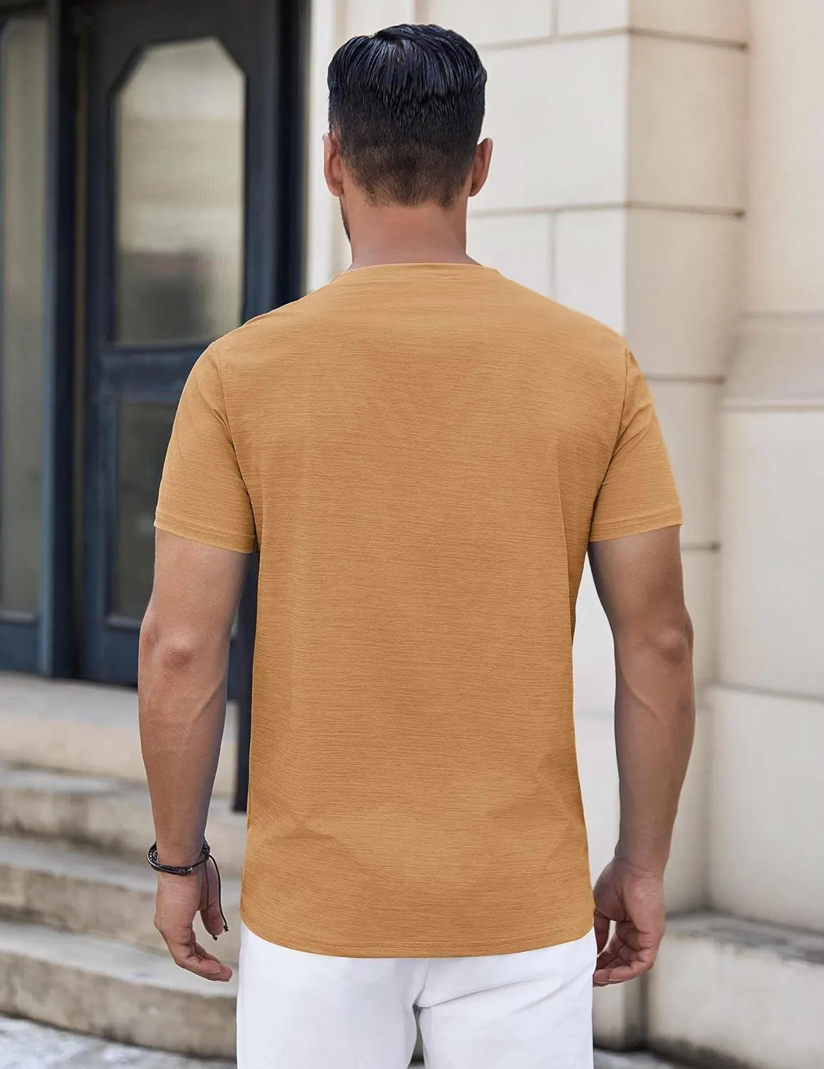 COOFANDY Mens Henley Shirts Short Sleeve Casual Button Down Shirts Lightweight Summer Basic Tee