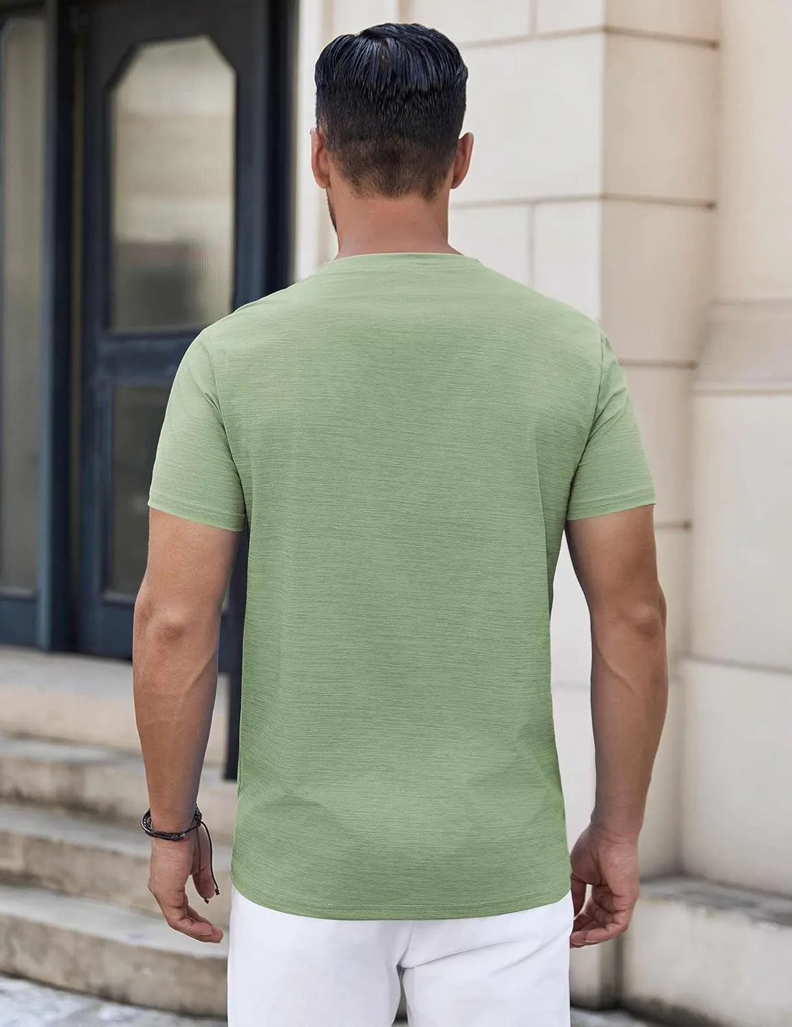 COOFANDY Mens Henley Shirts Short Sleeve Casual Button Down Shirts Lightweight Summer Basic Tee