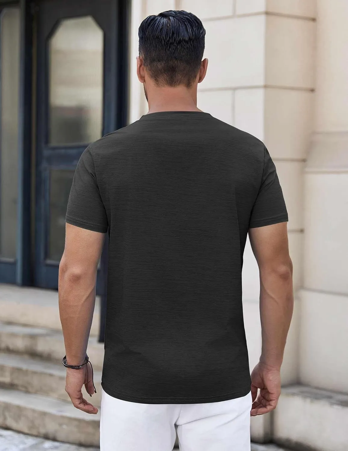 COOFANDY Mens Henley Shirts Short Sleeve Casual Button Down Shirts Lightweight Summer Basic Tee