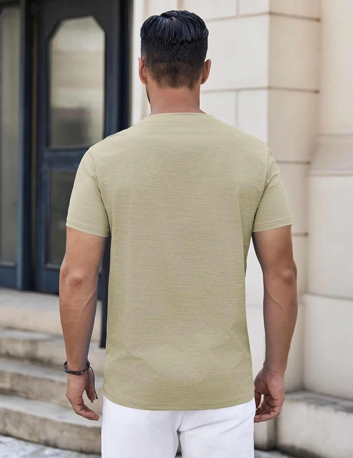 COOFANDY Mens Henley Shirts Short Sleeve Casual Button Down Shirts Lightweight Summer Basic Tee