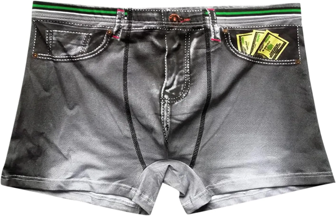 Cotton Boxer Briefs for Men Sexy Mid Waisted Sports Breathable Printed Underwear Pouch Stretch Trunks with Elastic Waistband