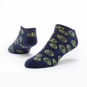 Cotton Footie Socks - Navy Peace Sign